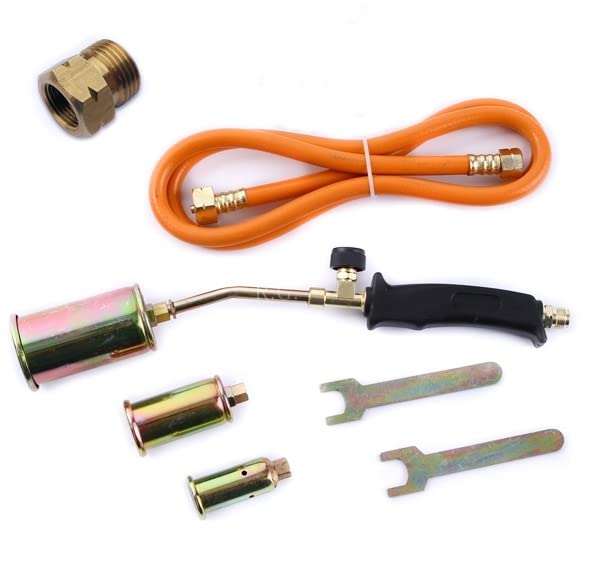 3tlg. Gasbrenner Abflammgerät Brenner Löten Gaslötgerät Dachbrenner + Adapter