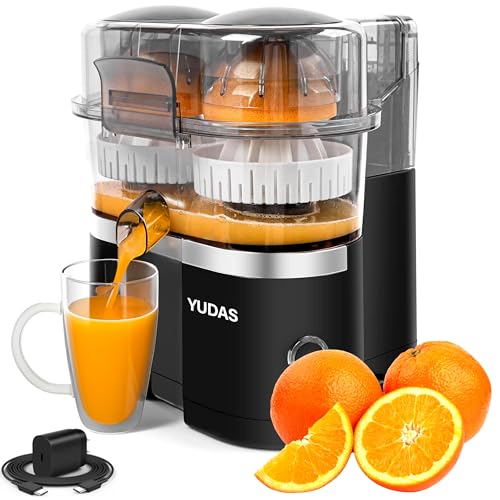 Yudas Dual-head Portable electric citrus juicer, Juicer machines, Lemon Squeezer, Rechargeable USB-C, Orange juicer squeezer, orange juicer, Lime, Grapefruit, juicers best sellers easy to clean
