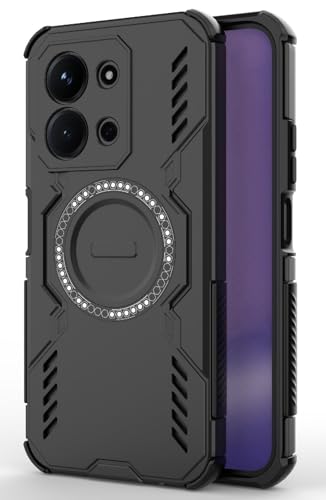 Image of ShieldTech Back Cover Case for Poco C85 5G | 360 Protection Mobile Phone Case Mag-Safe | Camera Protection | Back Cover for Poco C 85 5G / Poco C85 5+G - Black TPU+PC