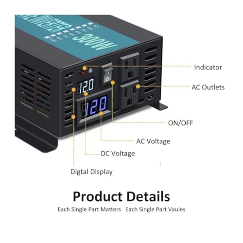 Convertisseur 24V vers 110V pur sinus 300W pour mini réseau solaire