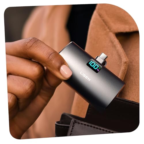 Image of 6800mAh Mini Portable Charger USB C Power Bank Travel Essentials for iPhone 17 Pro Max 22.5W Fast Charging[USB-C Only, Flight-Safe], LISEN for iPhone 17 Pro Max 16 15, Samsung S26 S25 Ultra,iPad, Grey | mini power bank mini portable charger usbc