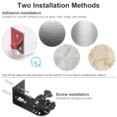 Image of 2Pack Adjustable Camera Mount for Blink Outdoor 4 (4th Gen) /(3rd Gen) XT3 /Blink XT /XT2 /Blink Mini for Outside,No Drill VHB Stick On or Screws Two Ways Installation,Wall Mount Bracket for Blink Camera