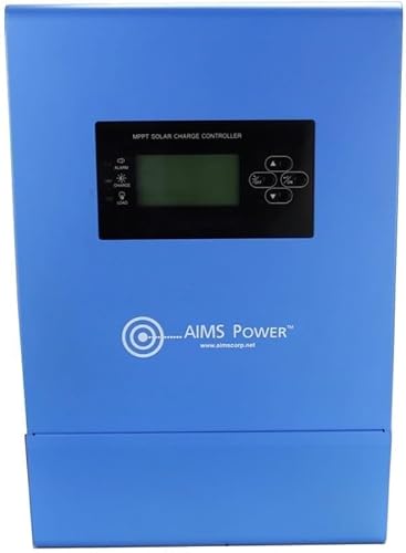 AIMS POWER SCC80AMPPT - Controlador de carga solar MPPT de 80 amperios carga sistemas solares de 12, 24, 36 y 48 voltios carga de 4 etapas selector