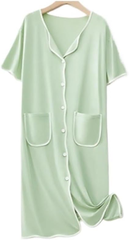 Women Modal Nightgown with Built in Bra Short Sleeve Loose Maternity Loungewear Dress