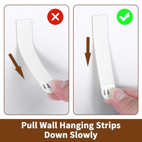 Image of Oruola 24pairs Hang Pictures on Wall Without Nails, Damage Free Hanging Strips,Hang on Wall Without Nails for Poster Picture ,Removable Damage Free Picture Hanging Strips