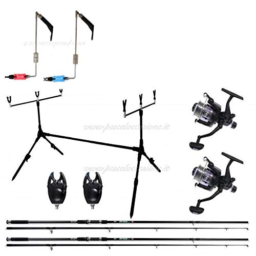 Kolpo Kit Carpfishing 2 Canne 2 Mulinelli 2 Segnalatori 1 Po