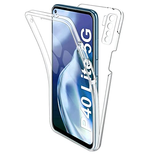 TBOC Hülle kompatibel mit Huawei P40 Lite 5G -Huawei Nova 7 SE [6.5 Zoll] Cover [Transparent] Komplett [Silikon TPU] Full Body [360 Grad] Schutzhülle Vorder Hinten Seite Ultra Dünn Handy