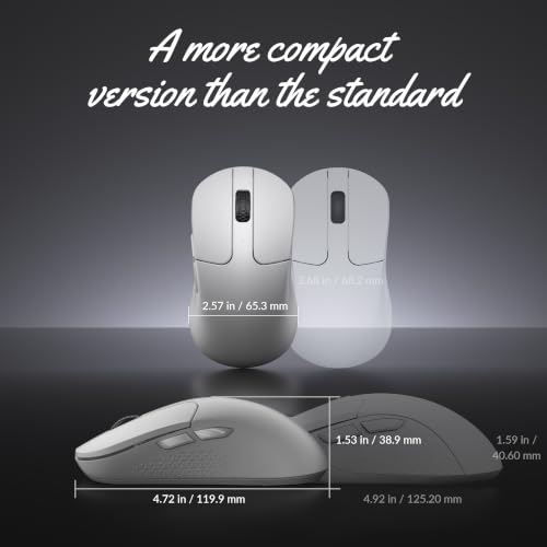Image of Keychron M3 Mini Wireless Optical Mouse, Bluetooth 5.2 /2.4 GHz /Wired Gaming Mouse, Programmable PixArt 3311 Sensor with up to 12,000 DPI / 300 IPS, Lightweight Ergonomic for Windows Mac Linux - White