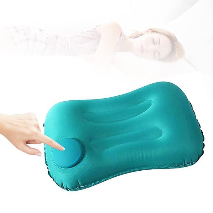 swabs® Comfort Ultralight Inflatable by Pressing Air Pillow - Compact, Comfortable, Ergonomic Pillow for Neck & Lumbar Support for Travel Trips, CAPMING, Home, Office (Head Pillow Set of 1)