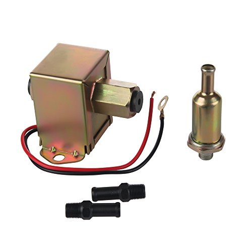 MDY EP-014 High Pressure (5-9PSI) 12V Universal Standard Self Priming Heavy Duty Gas Diesel In-Line In-Tank Electric Fuel Pump With Installation Kit Metal Solid Petro Gasoline or Diesel Engine