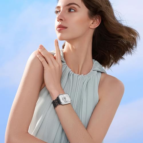 Chinber Stretchy Solo Loop Band Compatible with Apple Watch Bands for Women Men 40mm 38mm 41mm 42mm, Magnetic Soft Nylon with Designer Interlock Buckle Band for iWatch Series 10/9/8/7/6/5/4/3/2/1/SE by Chinber - Image 6