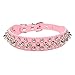 Aolove Mushrooms Spiked Rivet Studded Adjustable Pu Leather Pet Collars for Cats Puppy Dogs (X-Small, Pink)