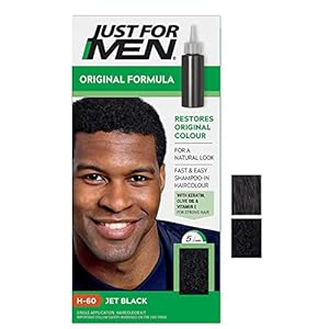 Just For Men Original Formula Jet Black Hair Dye, Targets Only The Grey Hairs, Restoring The Original Colour For a Natural Look – H60