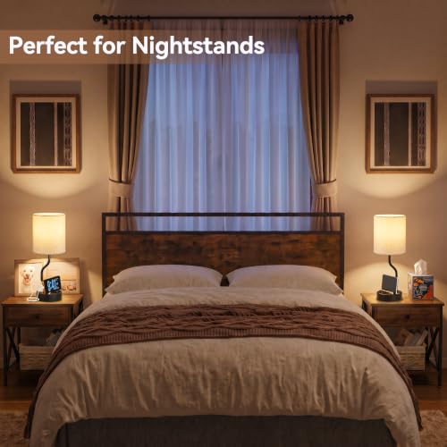 Fenmzee 18" Bedside Lamps for Bedroom Set of 2 - Table Lamp for Nightstand - Image 2