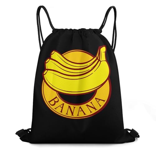 I Love Banana Drawstring Backpack Durable Sport Gym Bags Daypack for Men Women 35 * 42cm