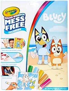 CRAYOLA Color Wonder - Bluey Colouring Mess-Free Book (Includes 18 Colouring Pages & 5 Magic Color Wonder Markers)