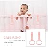 Outanaya Anillas De Dominadas Ñiño y Anillos De Soporte Para Cuna, Niños Pequeños, Color Rosa, Material Duradero, Entrenamiento Para Primeros Pasos, Portátiles, Ejercicio De Autoconfianza, 2 Piezas #3
