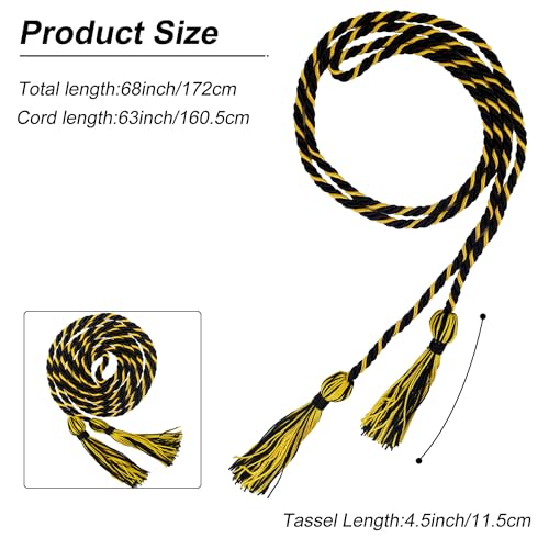 Image of GraduationMall Graduation Honor Cord 68 inch BlackGold
