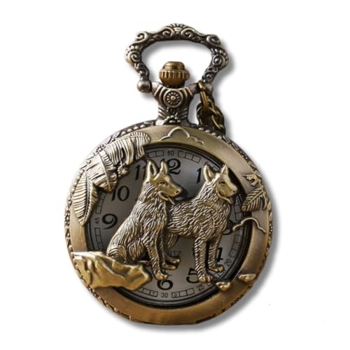 Relógio de Bolso Retrô Lobos - Werewolf - Santo Stilo