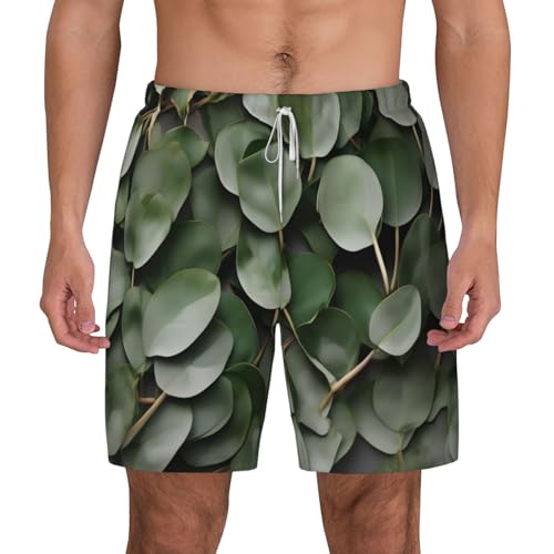 Short de plage homme avec boxer intégré imprimé eucalyptus EdWal