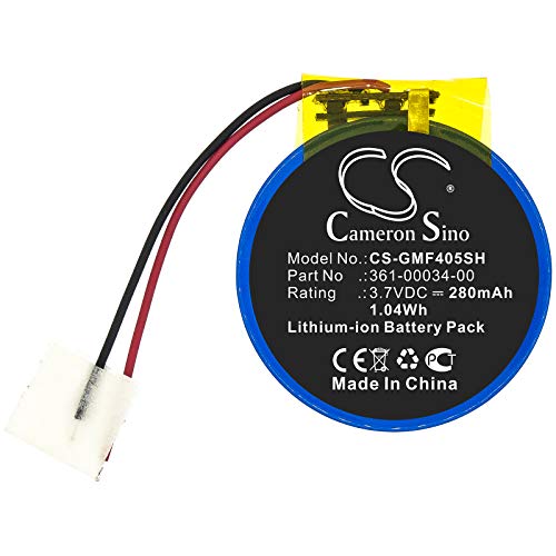 CS GMF405SH Batería 280mAh Compatible con [Garmin] Forerunner 405, Forerunner 405CX, Forerunner 410, Forerunner 410CX sustituye 361 00034 00