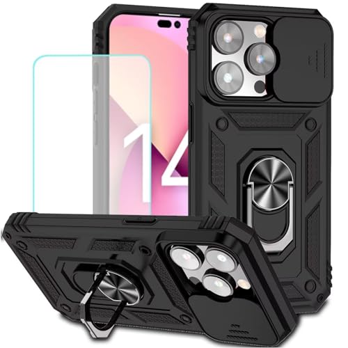Coque iPhone 14 Pro anti-chute avec cache objectif coulissant