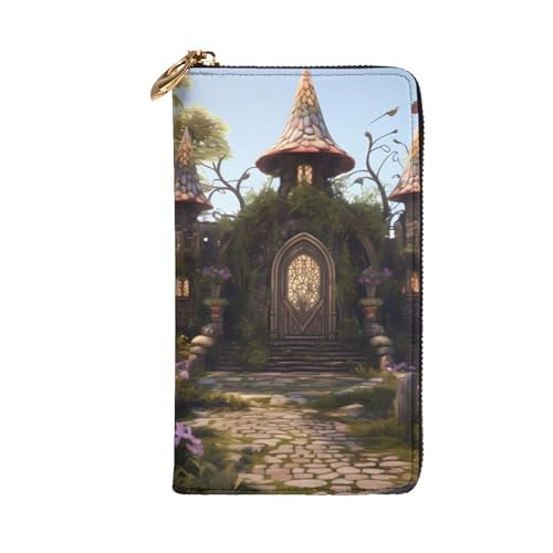 Leather Wallet - Stylish and Durable Wallet for Women with Multiple Compartments and Zipper Design Gothic Fairy Garden Picture2