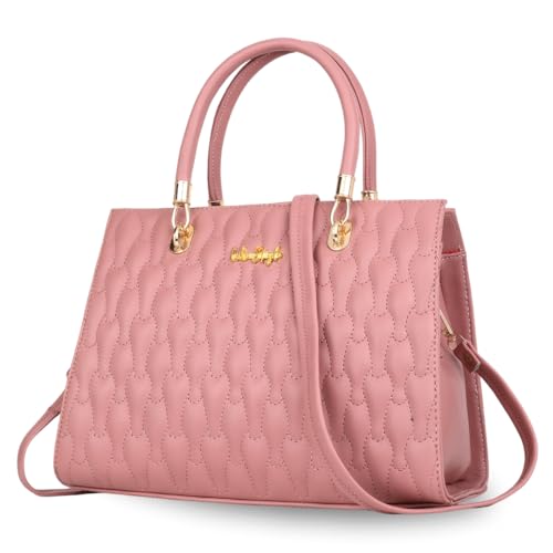Image of LIKE STYLE Quilted PU Rexine Handbag with Detachable Sling Strap