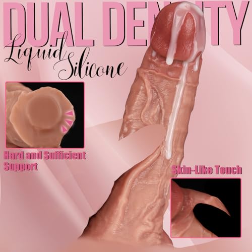 Ultra Realistic Curved Dildo Sex Toy, Lifelike Dual Density Silicone Dildos for G Spot and Anal Play with Powerful Suction Cup, Soft Real Skin Dildo Adult Sex Toys for Women Couples Beginners - Image 6