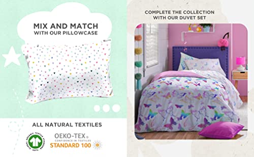 Saturday Park Ombre Butterflies Full Sheet Set - 4 Piece 100% Organic Cotton Sheets - Gots & Oeko-Tex Certified #TOP6