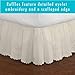 Fresh Ideas Eyelet Bed Skirt, Ruffled Design, 14 Inch Drop, Embroidered Scalloped Edge, Full, Ivory