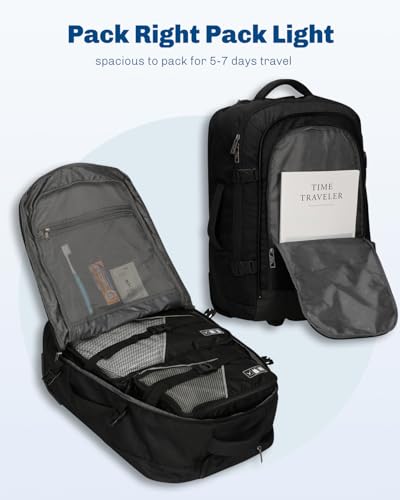 Hynes Eagle 2 in 1 Travel Backpack 22 inches Carry on Luggage 63L Rolling Backpack for Men Women with Packing Cubes 3PCS Set3