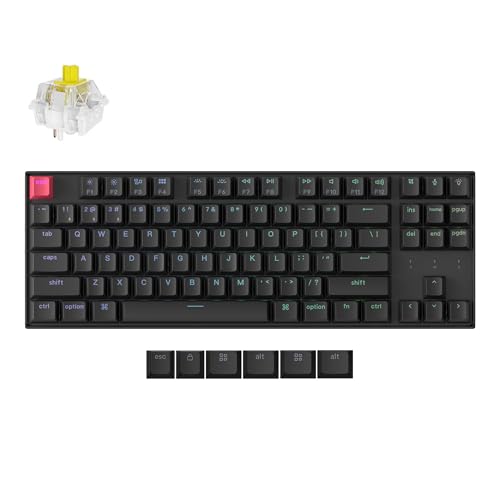 Image of Keychron K8 QMK TKL Wireless Mechanical Keyboard with Hot-swappable Super Banana Switch, Bluetooth 5.2 /Wired, RGB Backlit Shine-Through PBT Keycaps for Mac /Windows /Linux (Version 2)