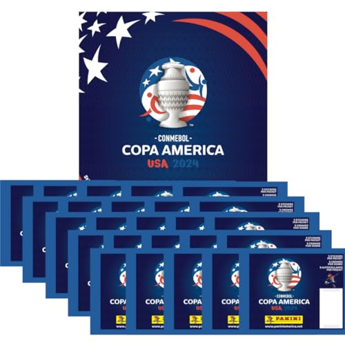 Panini Copa America USA 2024 - Official Sticker Collection - 1 Album and 25 Packs (5 Stickers per Pack) Blue