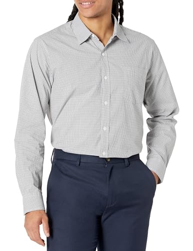 Image of Amazon Essentials Men's Regular-Fit Long-Sleeve Casual Poplin Shirt, Button Front, Business Casual, Collared