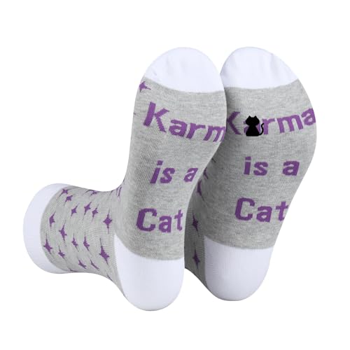 2 Pairs Cat Lover Socks Album Inspired Gift Singer Inspired Merchandise for Fans (K*rma is a Cat, Cotton)
