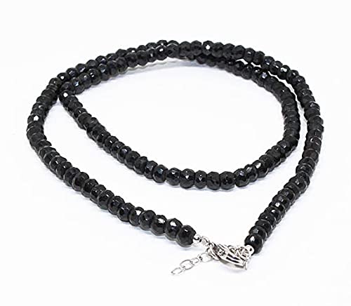 Rondelles de spinelle noire facettée 5mm collier perles cadeau idéal