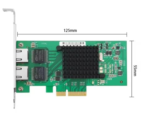 Adaptateur de Serveur Gigabit PCIE pour Intel I350-T2 - I350AM2 Chip, Dual RJ45 Ports, 1Gbit PCI Express Ethernet LAN Card, 10/100/1000Mbps NIC pour Windows Server, Win8, 10, XP and Linux