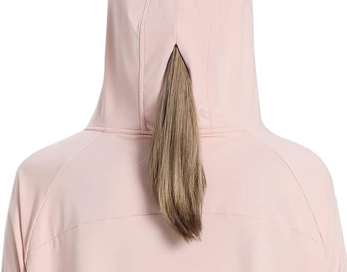 Image of Alexvyan Size-L Pink Women's UV Protection Jacket, Light weight Summer Sun Screen Hoodie with Visor, UPF 50+ Protection for Outdoors, Short Full Zipper Sun Protection Jacket- FIT 50-65 KG