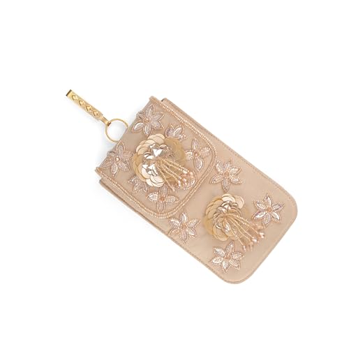 Image of J I ACCESSORIES Velvet Saree Clutch Mobile Pouch Waist Clip Ladies Purse Gift For Women