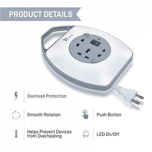 Image of SYSKA Ssk-Pw-0302A-Wgy Power Wheel With Surge Protection Board, Strong Abs Material Body, 4 Meter Long (White-Grey),240 Volts