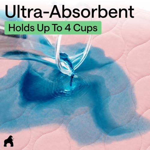 Image of GORILLA GRIP Washable Reusable Underpads, 34x36+19in Wings, 2 Pack Pink