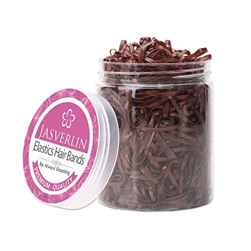 JASVRELIN Elastic Hair Bands, Tiny Hair Elastics Baby Brown Ponytail