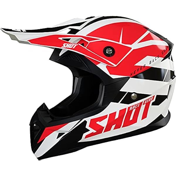 SHOT, kask motocrossowy PULSE revenge white red black glossy, XL
