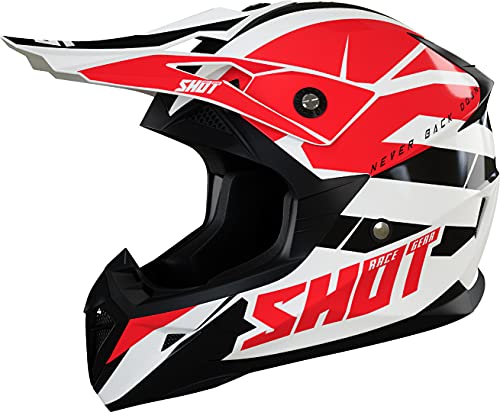 SHOT, Casque cross moto PULSE revenge white red black glossy, XS