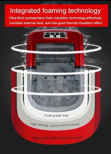 Fabricadora de hielo de mostrador, portátil y compacta, 33 lb/24 h, produce cubos de hielo en 6 minutos, eléctrica de alta eficiencia con cucharón para hielo, dos tamaños de cubos miniatura 5