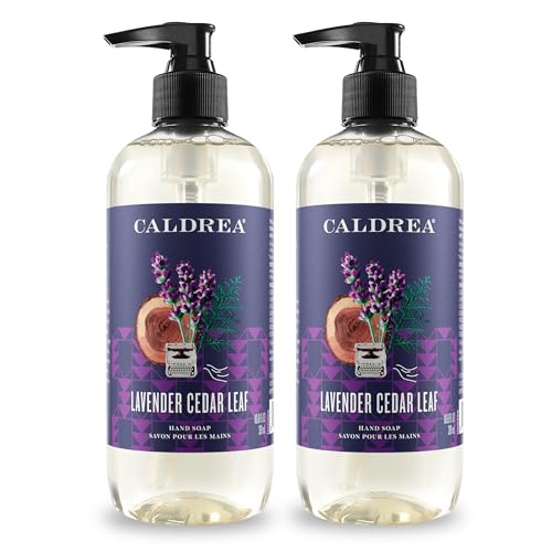 Image of Caldrea Hand Wash Soap, Aloe Vera Gel, Olive Oil and Essential Oils to Cleanse and Condition, Lavender Cedar Leaf, 10.8 oz, 2 Pack