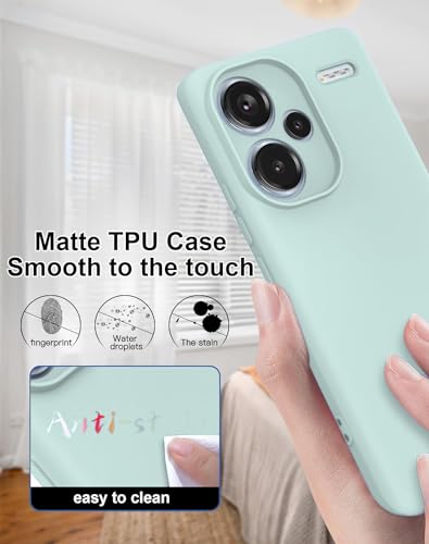 Image of DIZORO Compatible with Mi Redmi Note 13 Pro Plus 5G Back Cover with Upgraded Square Edges for Camera Protection Shockproof Flexible Matte Liquid Silicone Mobile Phone Case (Mint Green)