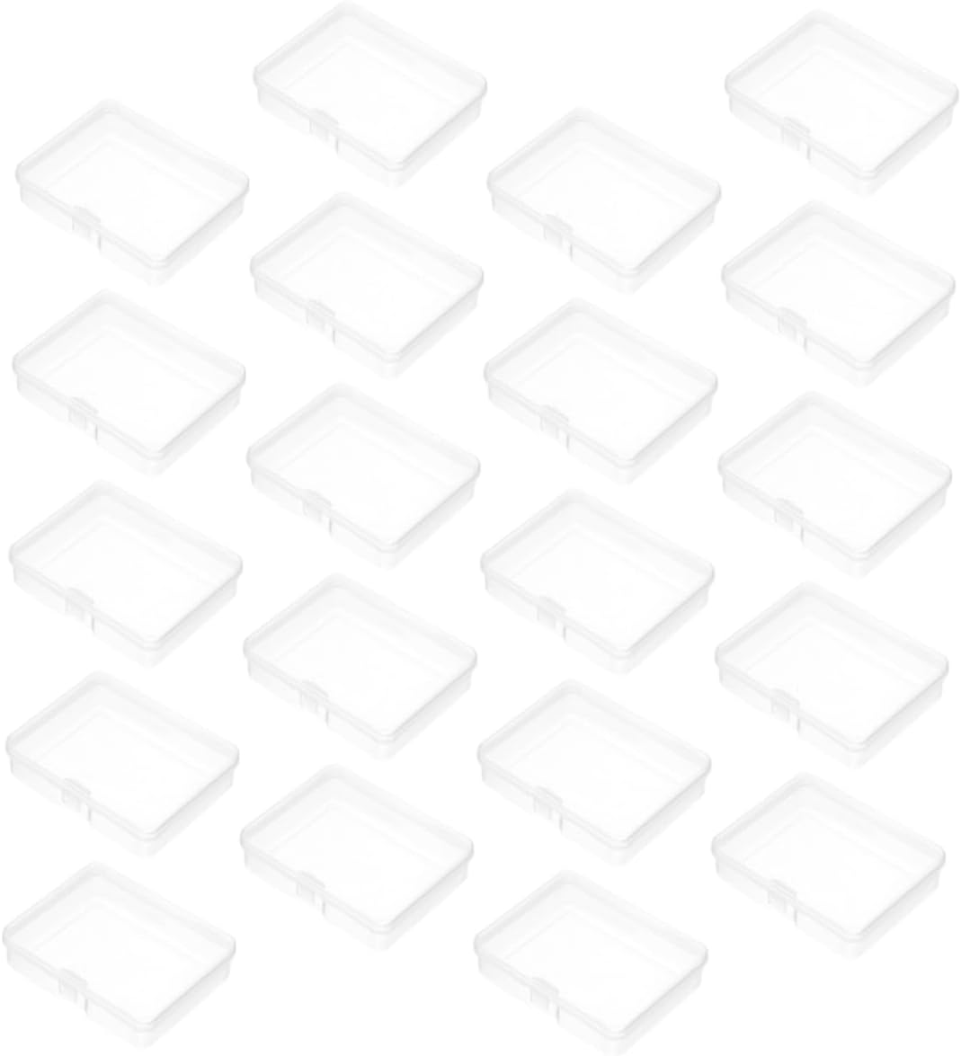 80pcs Storage Boxes Hinged Lid Bead Organizer Cases for Jewelry Small Accessories and Craft Supplies Transparent Storage Bins for and Daily Use