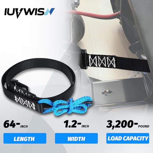 Image of 64in Plow Strap for ATV UTV Winch, Heavy Duty Snow Plow Lift Strap for Standard or Wide Winches, 3200lb High Tensile Strength